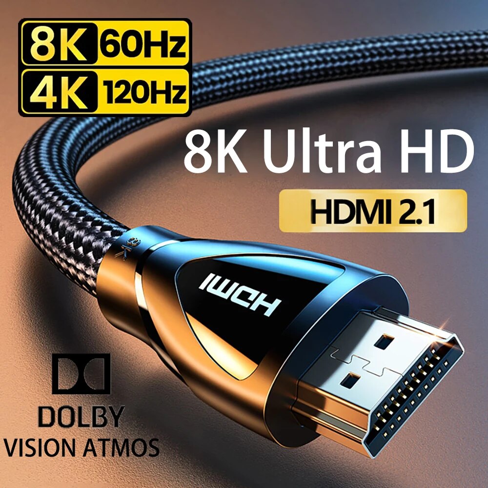 Mdi Cable - HDMI-Compatible 2.1 Cable Ultra High-speed 8K/60Hz