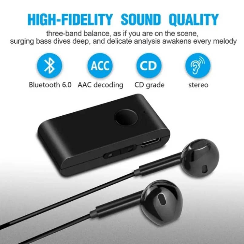 Headphone Amplifier - Bluetooth 5.0 Audio Receiver with In-Ear