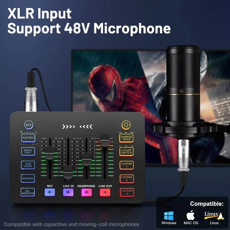ZX230 Live Stream Sound Card C - огляд і ціна Condenser Microphone Kit