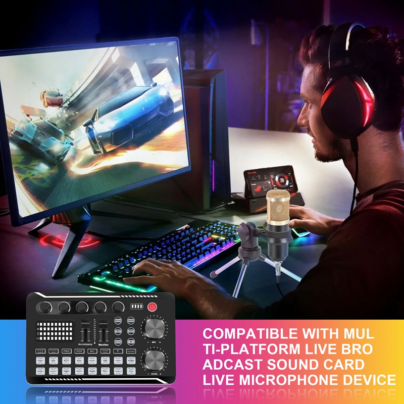 F998 Sound Card Kit,BM-800 Mic - огляд і ціна Condenser Microphone Kit