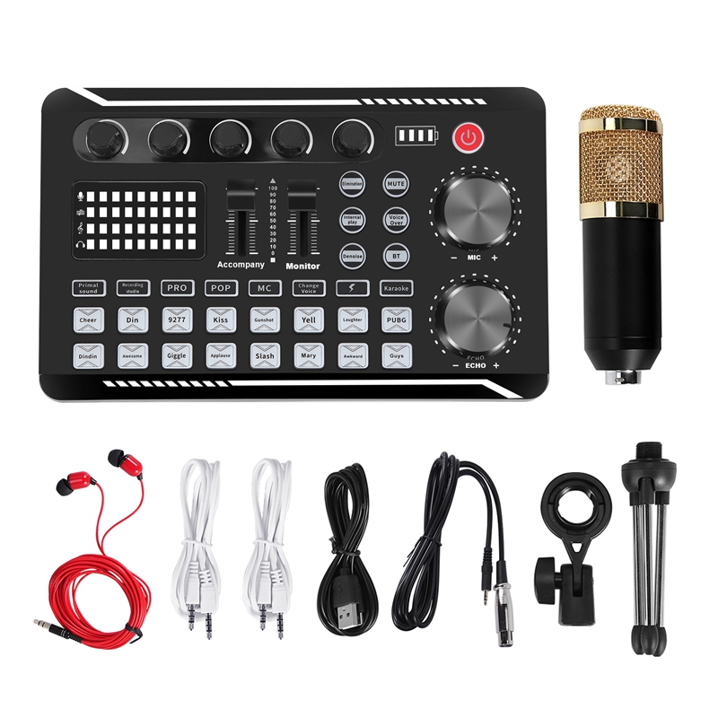 F998 Sound Card Kit,BM-800 Mic - огляд і ціна Condenser Microphone Kit