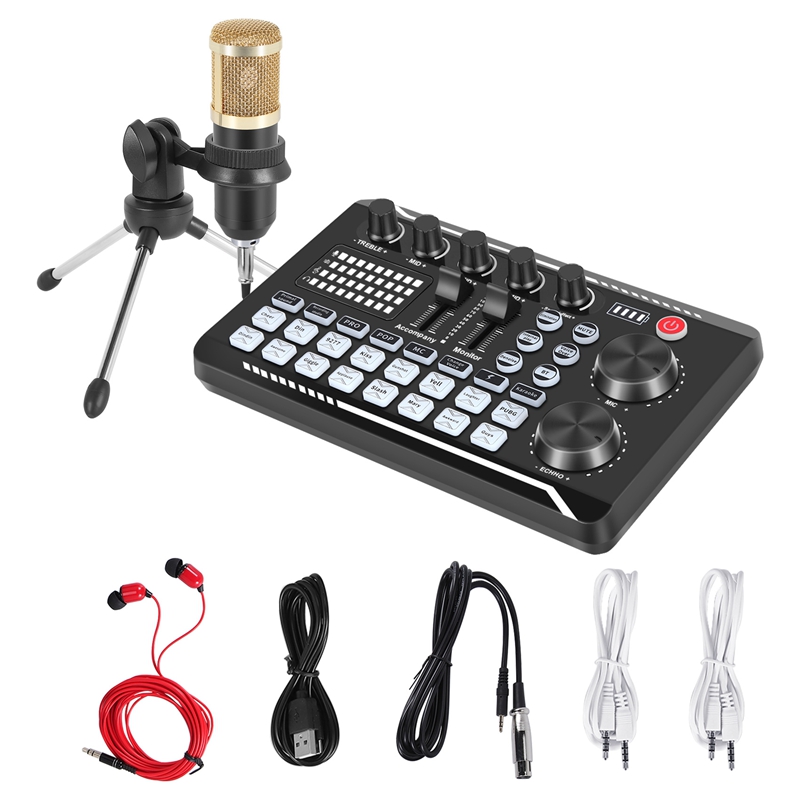 F998 Sound Card Kit,BM-800 Mic - огляд і ціна Condenser Microphone Kit