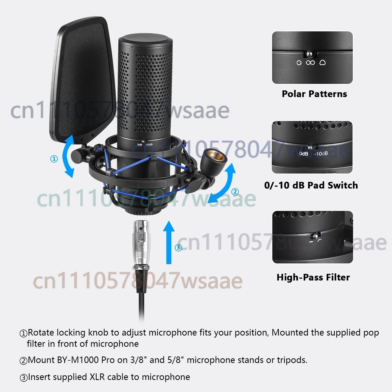 For BOYA BY-M1000 PRO Large Di - огляд і ціна Condenser Microphone Kit