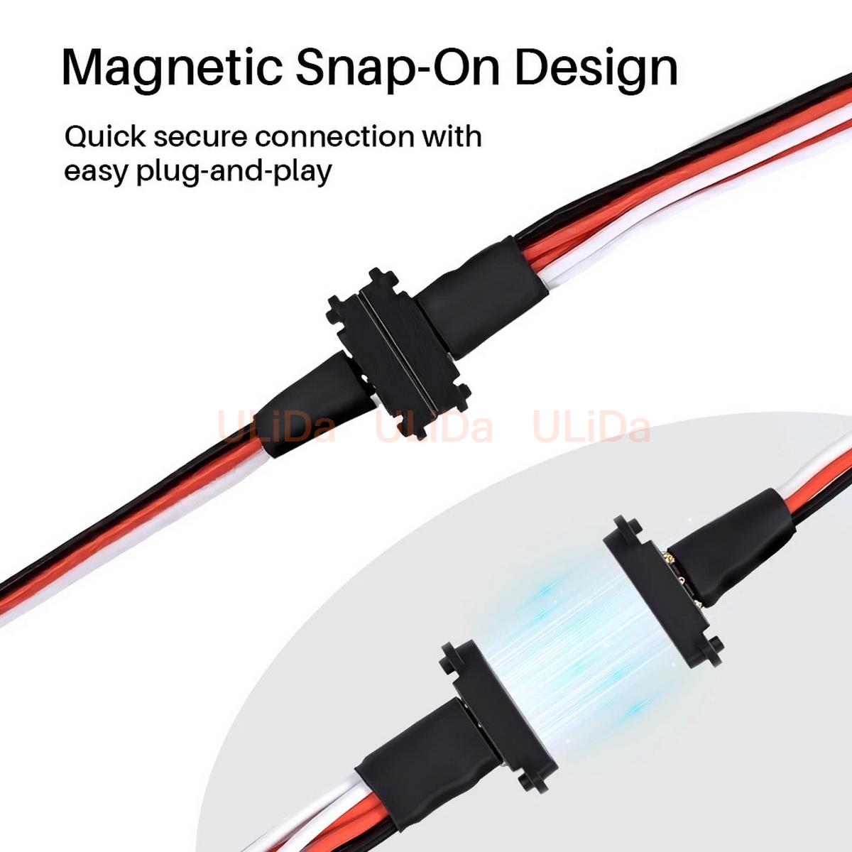 3-Pin Magnetic Snap-on 1 to 2  - огляд і ціна Rca Cable